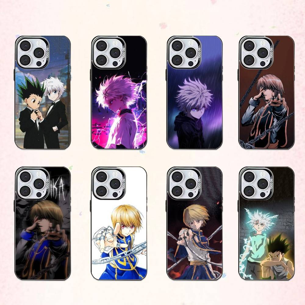 Гон и Киллуа Hunter x Hunter Чехол для телефона для iPhone17,16,15,14,13,12,11 Plus,Pro Max Цветной Посеребренный Внутренний чехол