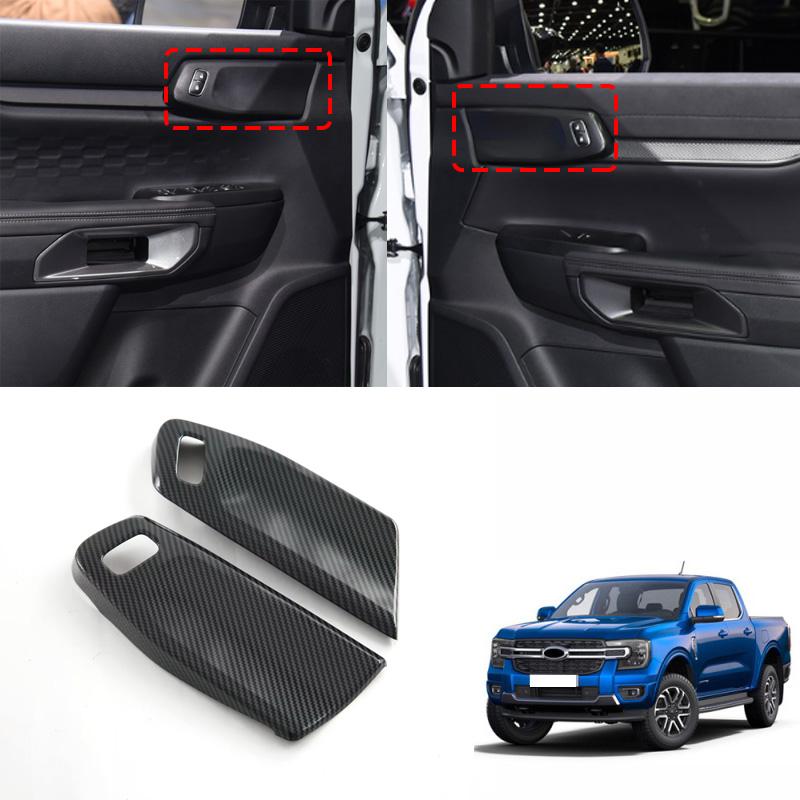 L/RHD For Ford Ranger Everest 2024 Interior door decorate accessories Handshake inner door window lift switch control cover