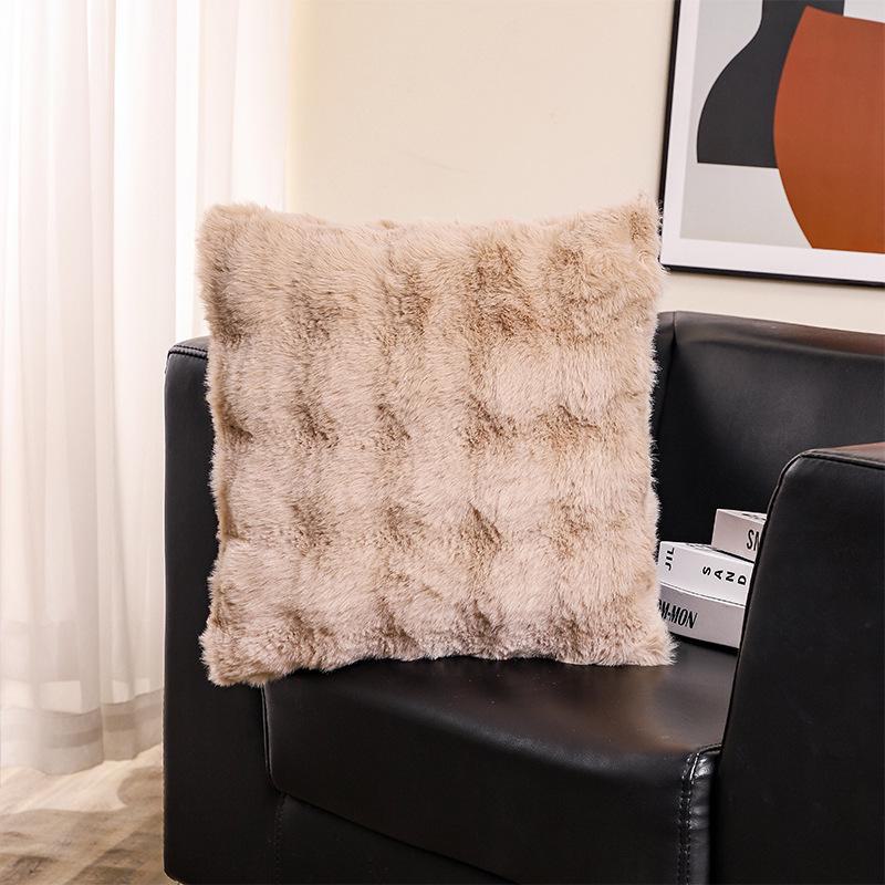 Nordic Style Imitation Rabbit Plush Pillow - Sofa, Balcony, Living Room Cushion Cover