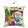 Happyspree Happy Christmas Pillow Cases Stylish Flax Sofa Cushion Covers For Festive Decor