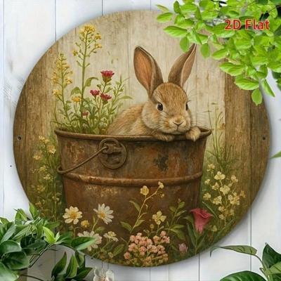 Винтажное металлическое настенное искусство 'Кролик', Декор для дома Joom