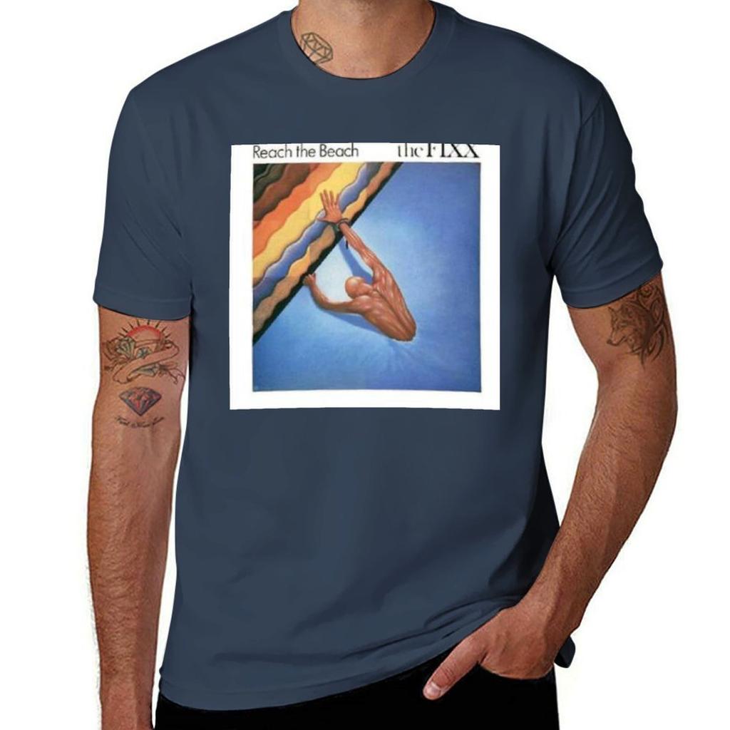 The Fixxs Reach The Beach Album (Multicolored) TShirt Long Lasting Casual TShirt