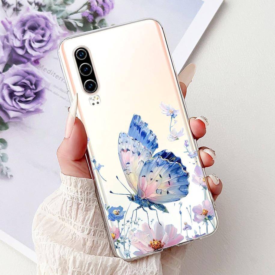 Case For Huawei P30 P 30 Pro Cover Popular Marble Butterfly Soft Slim Silicone Protective Shell For HuaweiP30 P30Pro Phone Cover