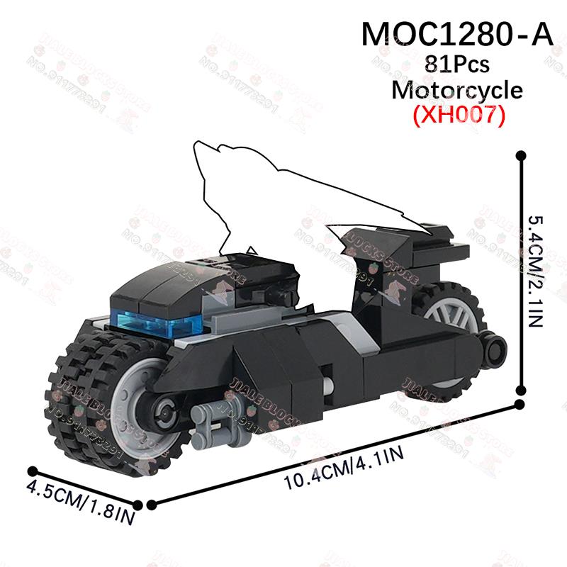 Креативные MOC Строительные блоки Мотоцикл Персонаж фильма Аниме Мотоцикл Военная Модель с коляской Сделай сам Сборные кирпичи Игрушки для детей