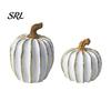 Artistic Pumpkin Statue Fall Decor, White Gold Thanksgiving Decorative Pumpkin, Resin Pumpkins Minimalist Festive Ornament Figurine, Statues for Home