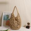 Bohemian-style Woven Beach Tote Bag Three-dimensional Floral Openwork Beach Bag Large-capacity Relaxed And High-end Shopping Bag