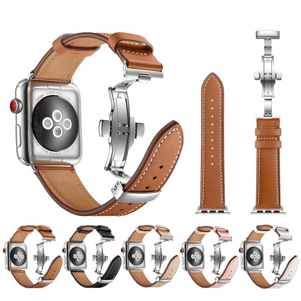 Кожаный ремешок для наручных часов Apple Watch 49 мм 46 мм 45 мм 44 мм 42 мм 41 мм 40 мм 38 мм 45 мм для iWatch Серии 11 10 9 8 7 6 5 4 Ultra3