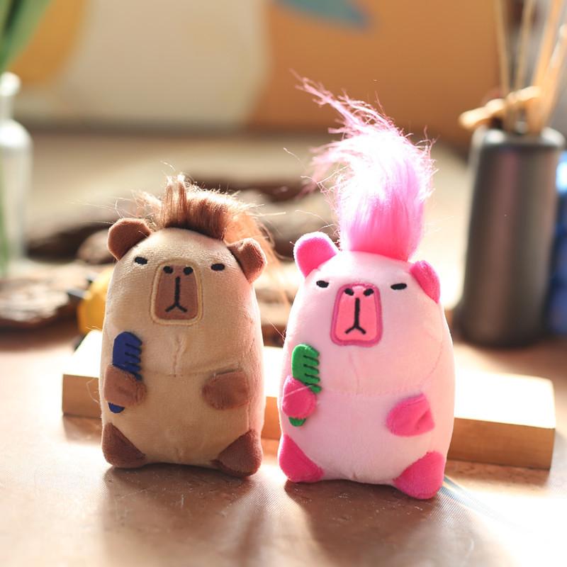 Adorable Capybara Animal Plush Toy With Pp Cotton Filling For Backpack Accessories