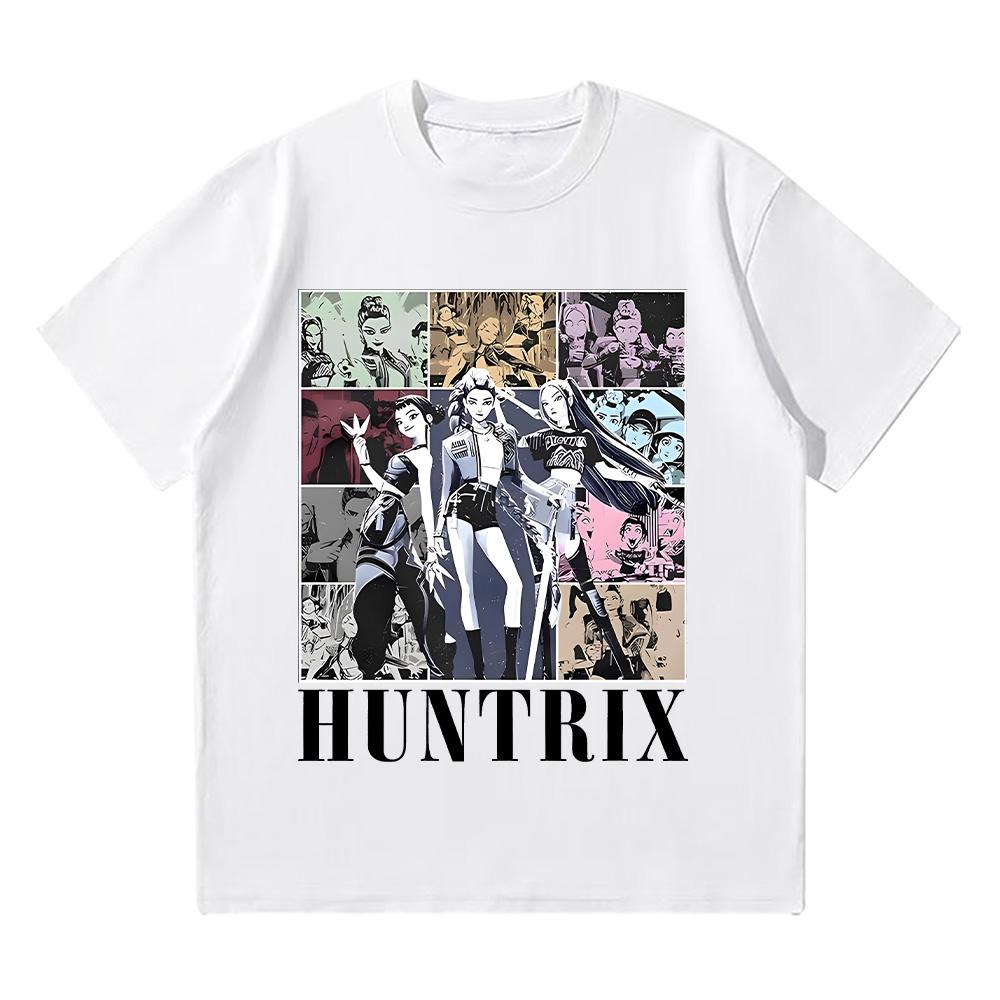 Huntrix Girl Kpop Демо Фильм Винтажная Футболка Kpop Охотники на Демонов Футболка Jinu Манга Одежда Хлопок Высокое Качество Футболки Унисекс Топы