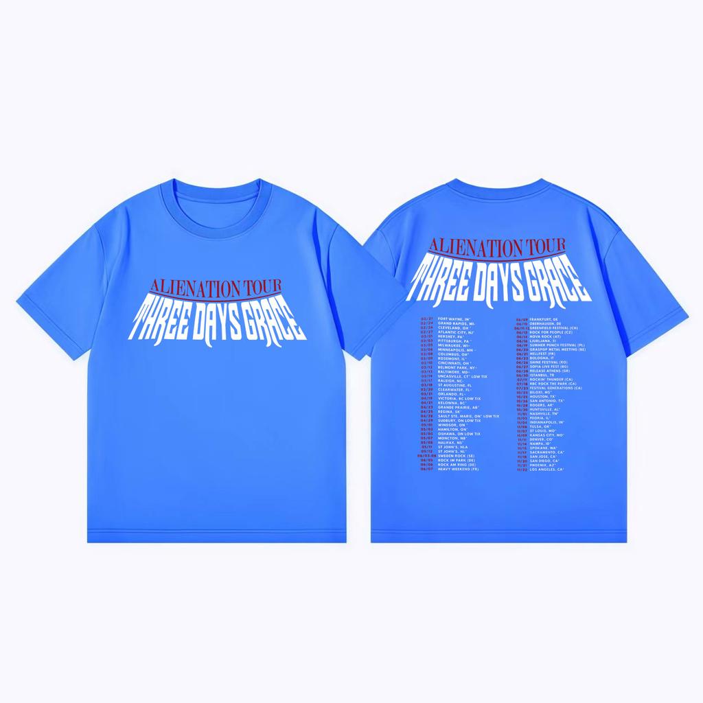 Three Days Grace Alienation Tour 2026 Graphic Merch Tshirts Men Women Fashion Retro T Shirt Summer Casual Loose Cotton Tshirt