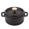 Staub Pico Cocotte Round 12 см, черный 1101225 Двуручная эмалированная кастрюля Rund Brater, черная Pico Cocotte, стильная кастрюля, сковорода, кухонная утварь, кухонные принадлежности [Staub