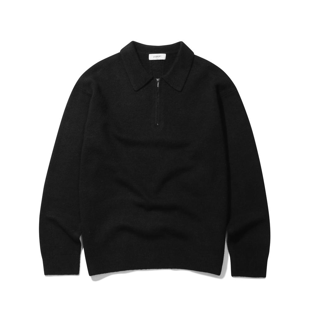 LEDEPT Washable Half-Zip Collar Knit [Black]