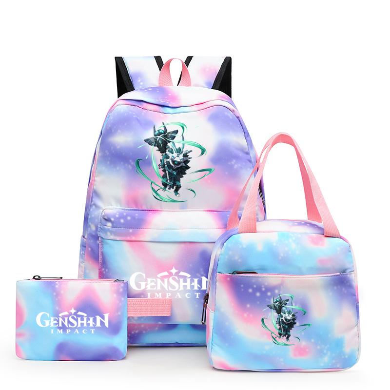 3Pcs/set Anime Girl Backpack Set School Students Kawaii Back To School Backpack Boy Children Lunch Bags Pencil Box