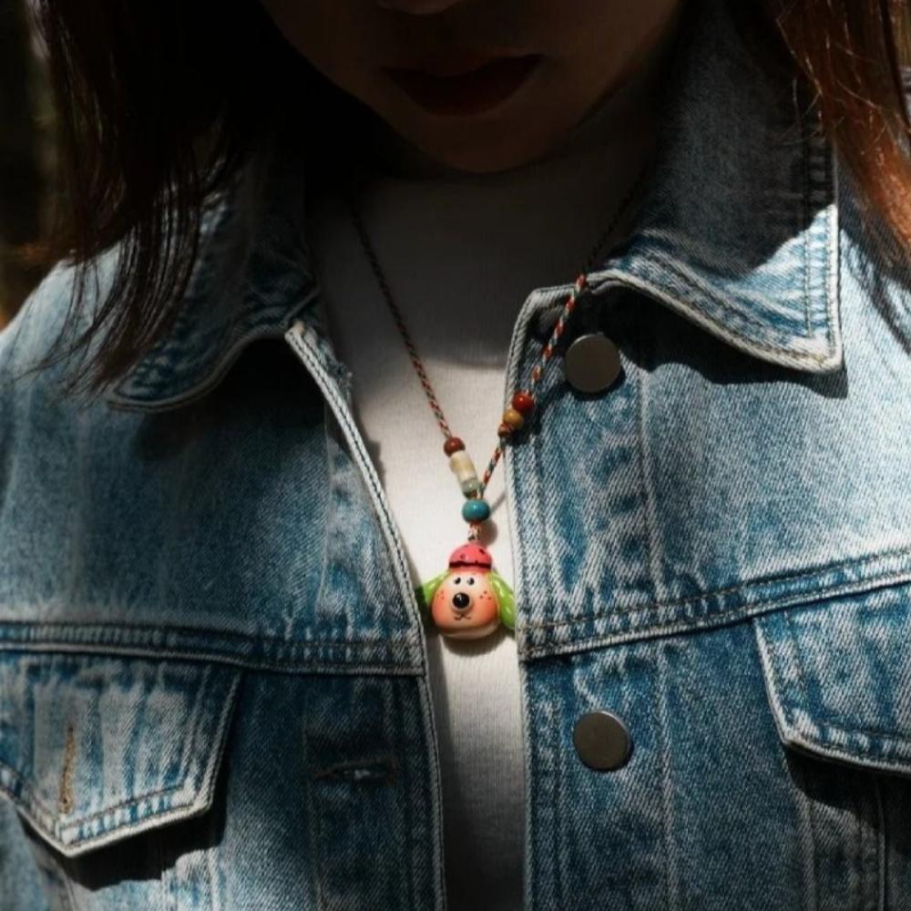 Цепочка на ключицу, кулон в виде собаки, милое женское колье, модное мультяшное ожерелье, подарки