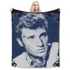 Johnny Hallyday Plush Blanket Girls Boys Flannel Throw Blanket For Outdoor Warm Soft DIY Quality Bedspread