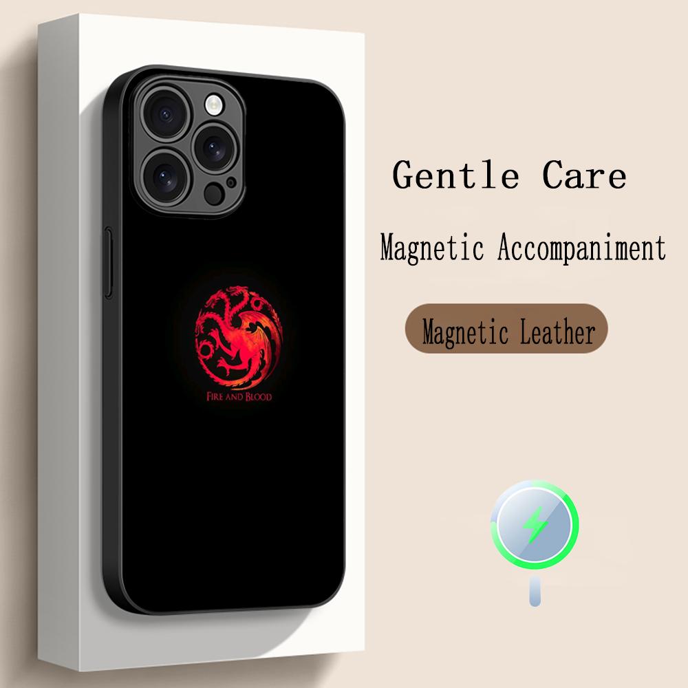 G-game of T-thrones fashion poster logo Phone Case For iPhone 17 16 15 14 13 12 Plus Pro Max High-end Luxury Magsafe Sheepskin