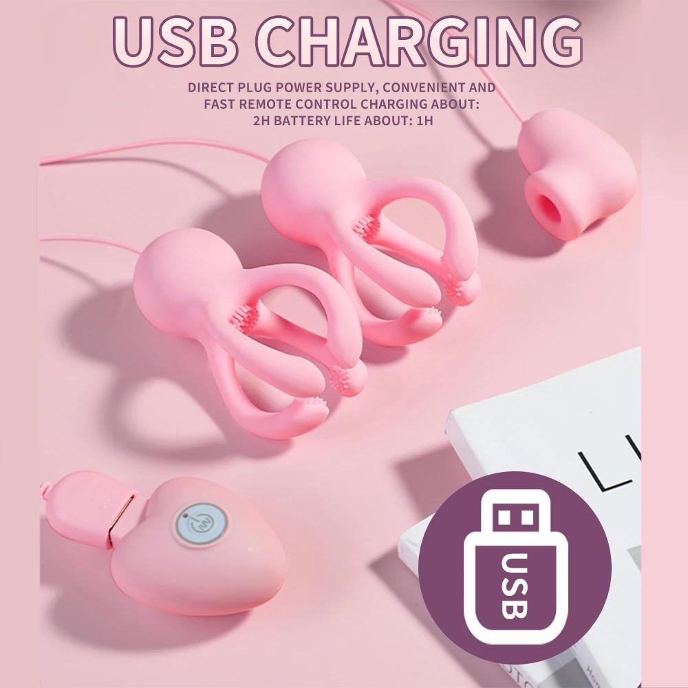 Vibrating Stimulate Breast Sucking Clitoris Stimulation Nipple Stimulator Vibrator Female Adult Sex Toys for Women Couples