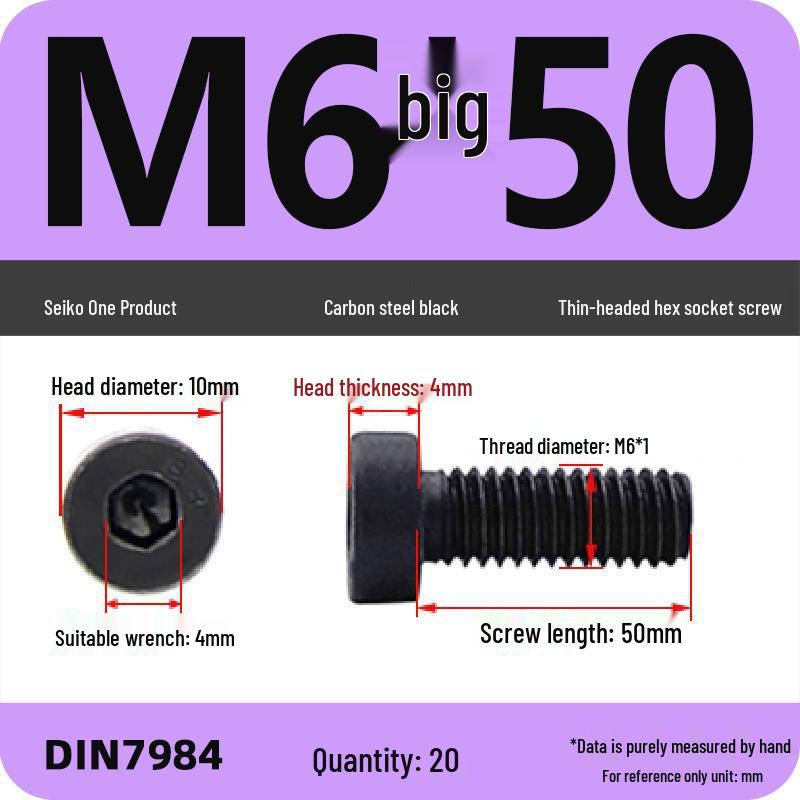 Низкопрофильный шестигранный винт/болт класса прочности 8.8 (M3-M16)
