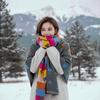 Thick Heart Pattern Scarf Warm Faux Cashmere Wrap Korean Style Muffler  College Girls