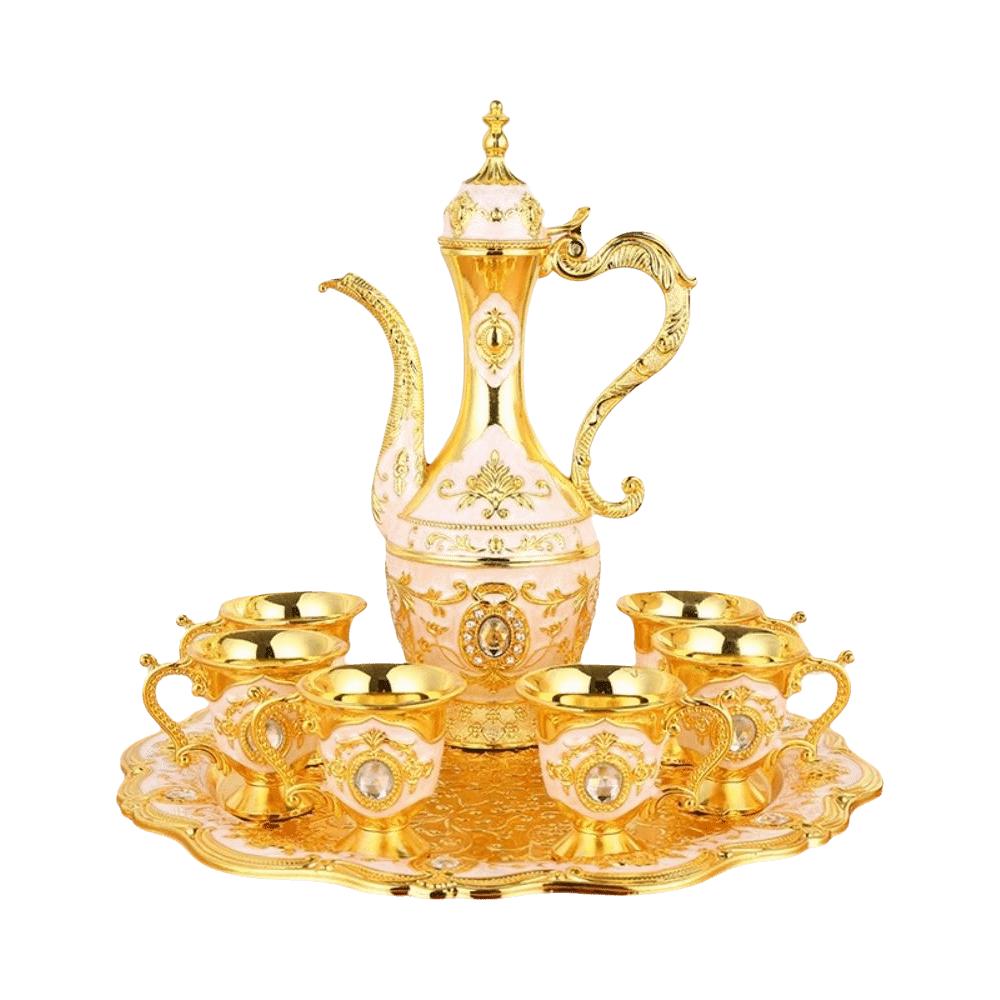 Multifunctional Turkish Tea Set Metal Vintage Wine Set Serving Tea Set Teapot Kit Home