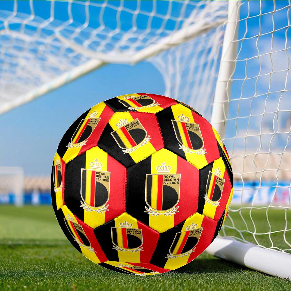 Belgian Football Association Emblem Size 5 Soccer Ball, Suitable for Training and Matches, High-Elasticity, Wear-Resistant Material Gift for Fan