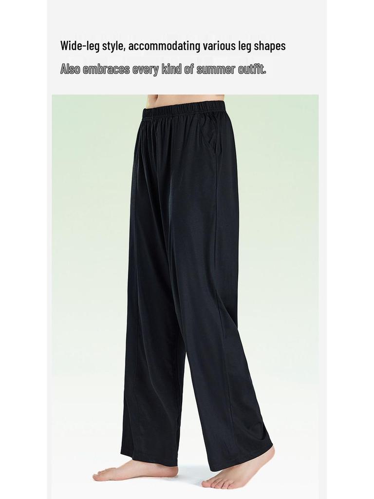 100% Модал Женские Летние Спортивные Повседневные Брюки Широкие от Бедра - Прохладные, Легкие для Ходьбы, Домашняя Одежда