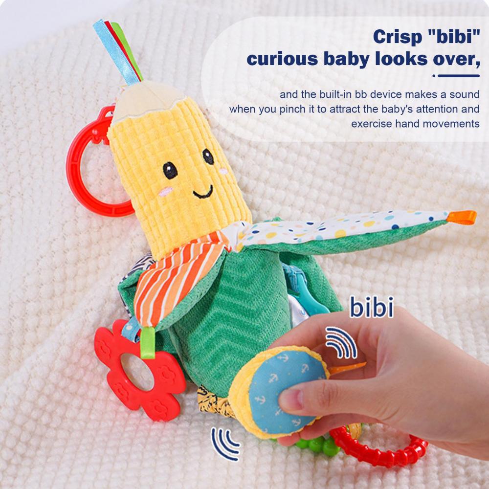 Коляска-погремушка, кукуруза, банан, плюшевая подвесная детская кроватка, кровать, кольцо для активности, колокольчик с морщинками, скрипучий и прорезыватель, автокресло, игрушки для детей 0-12 месяцев