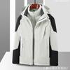 Men Women 3-in-1 Removable Waterproof Windproof Hiking Jacket With Fleece Liner Winter Outdoor Trekking Camping