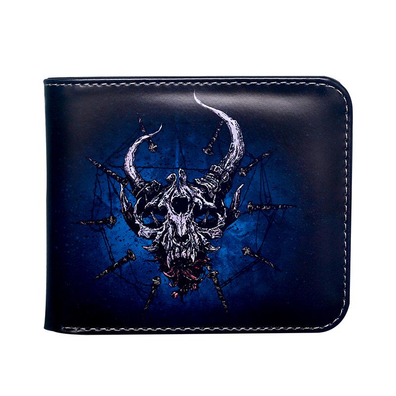 Retro Skull Print Men's Coin Purse - Compact, Colorful, and Fashionable Wallet