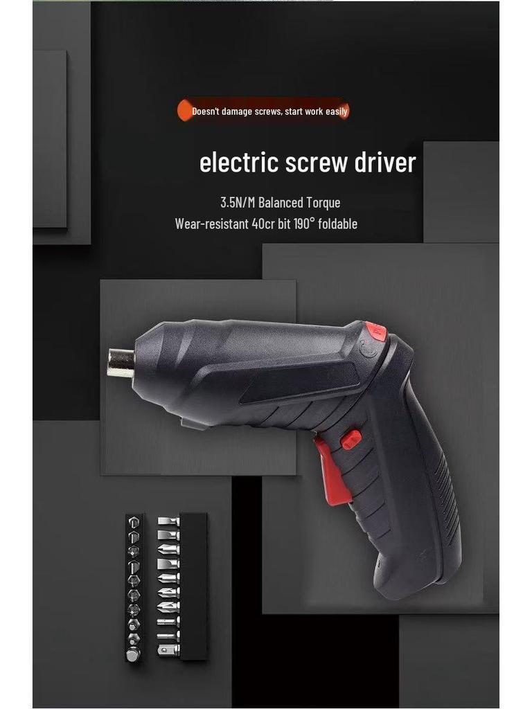 Rechargeable Mini Electric Screwdriver Set with Lithium Battery - Compact Household Drill and Power Tools for Screws
