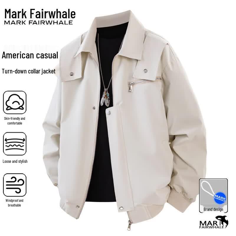Mark Fairwhale Мужская повседневная куртка в американском стиле с лацканами