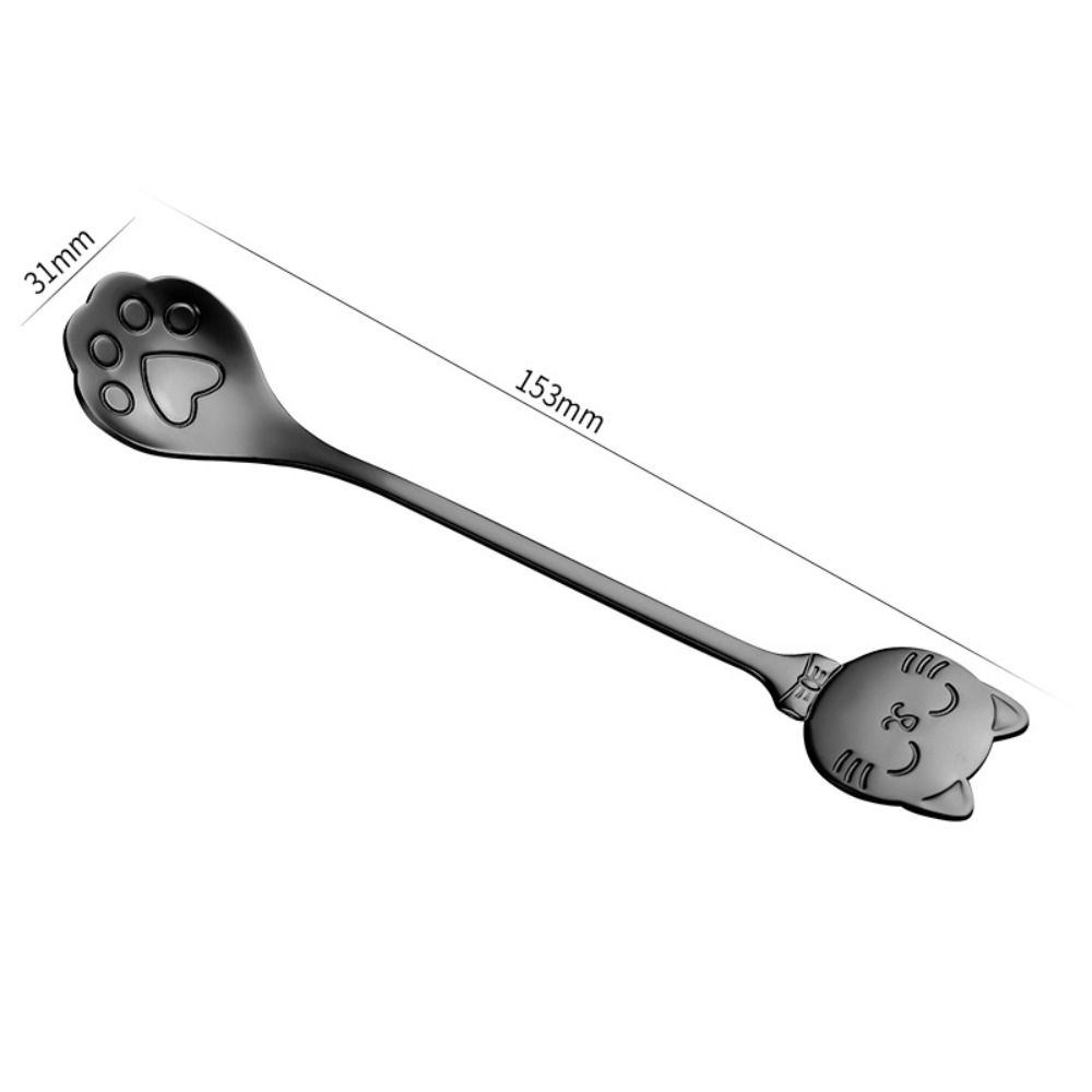 Stainless Steel Coffee Spoon Paw Design Stirring Spoon Cute Ice Cream Spoon Tableware