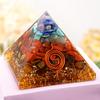 6.5cm Pyramid Resin Crystal Epoxy Glue Crafted Hirback Pattern Home Crafts Desktop Office Decorations Gifts