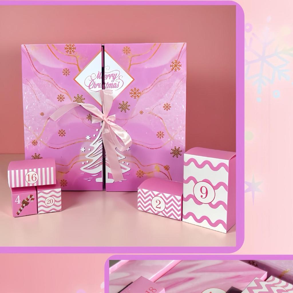 Пустой календарь Адвента с 24 ячейками, рождественский Адвент, ручная работа, наполняемая коробка для подарков для детей, взрослых, друзей, семьи, чулок