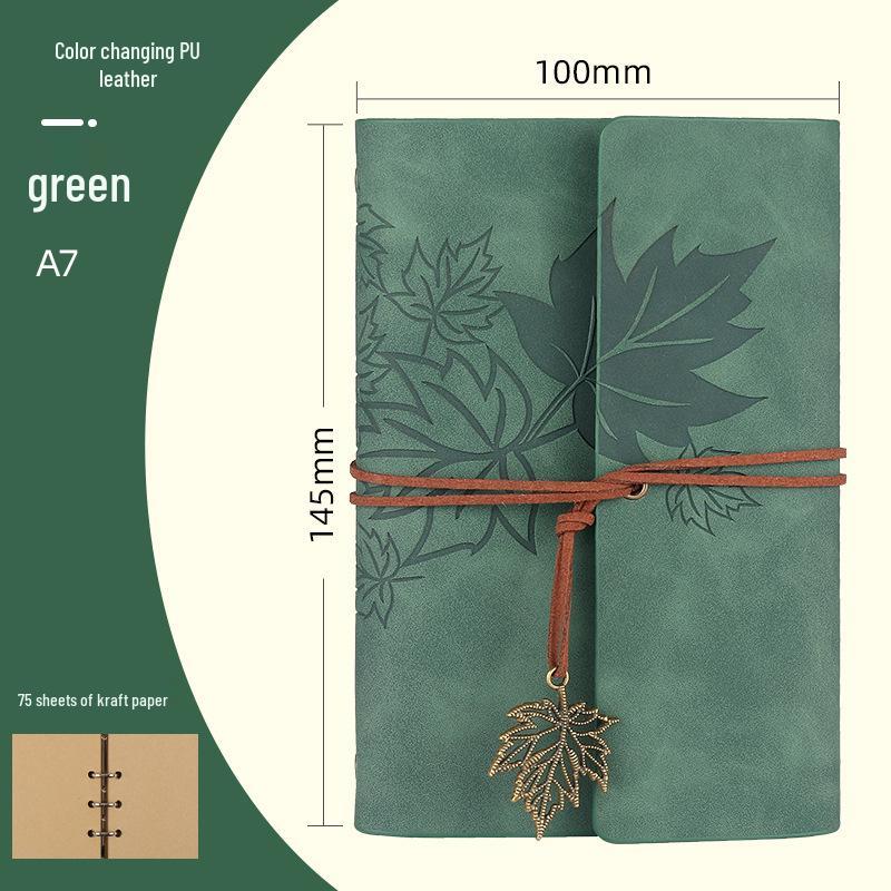 Ретро блокнот на кольцах «Кленовый лист» с настраиваемым логотипом и обложкой с эффектом «кожи»