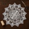 Elegant Lace Placemats Round White Doily, Retro Placemat, Embroidered Table Mat, Decorative Doilies for Wedding Bridal Shower Dining Decor Durable