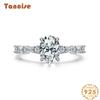 Tancise Classic 925 Sterling Silver  Zircon Ring Ladies Jewelry Wedding Promise Party Gift