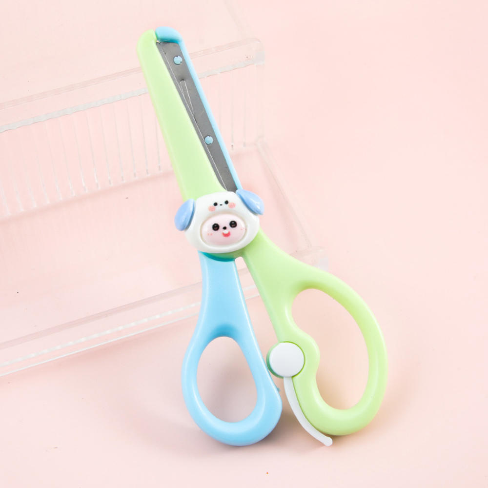 1Pcs Loop Scissors Colorful Grip Scissors Loop Handle Self-Opening Scissors Adaptive Cutting Scissors for Children Adults