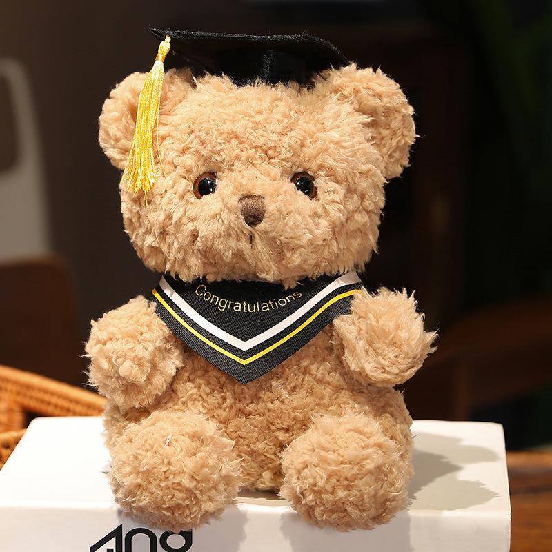 Doctor Graduation Teddy Bear Plush Toy with Hat, Customizable Logo