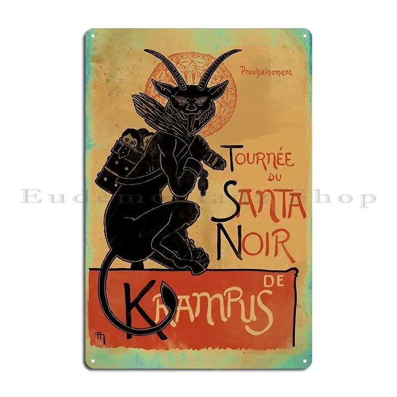 Merry Krampus Metal Plaque Poster Customize Wall Decor Iron Living Room Tin Sign Poster