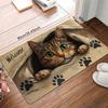 Cartoon Cat Soft Door Mat Non-Slip Cute Welcome Rug Absorbent Floor Carpet for Living Room Bedroom Kitchen