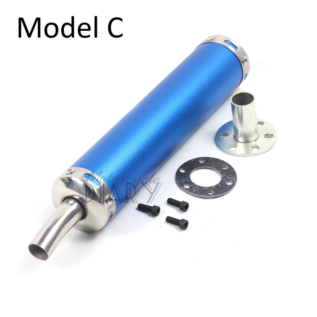 60*280mm For 125cc 20mm 50cc Universal Motorcycle Exhaust Pipe Blue Yellow Muffler Motorcross Metal Racing Escape Moto