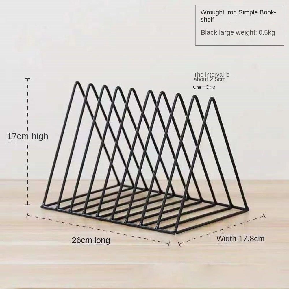 Ins Style Triangle Bookcase Iron Art Desktop Magazine Storage Rack New Storage Shelf Household