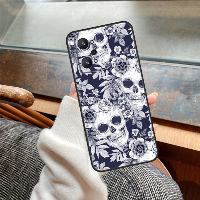 Готический чехол-череп для Realme 12 Pro Plus 11 13 14 C63 C61 C55 C51 C53 C25 C65 C67 C71 C75 GT6 GT7 15 Pro