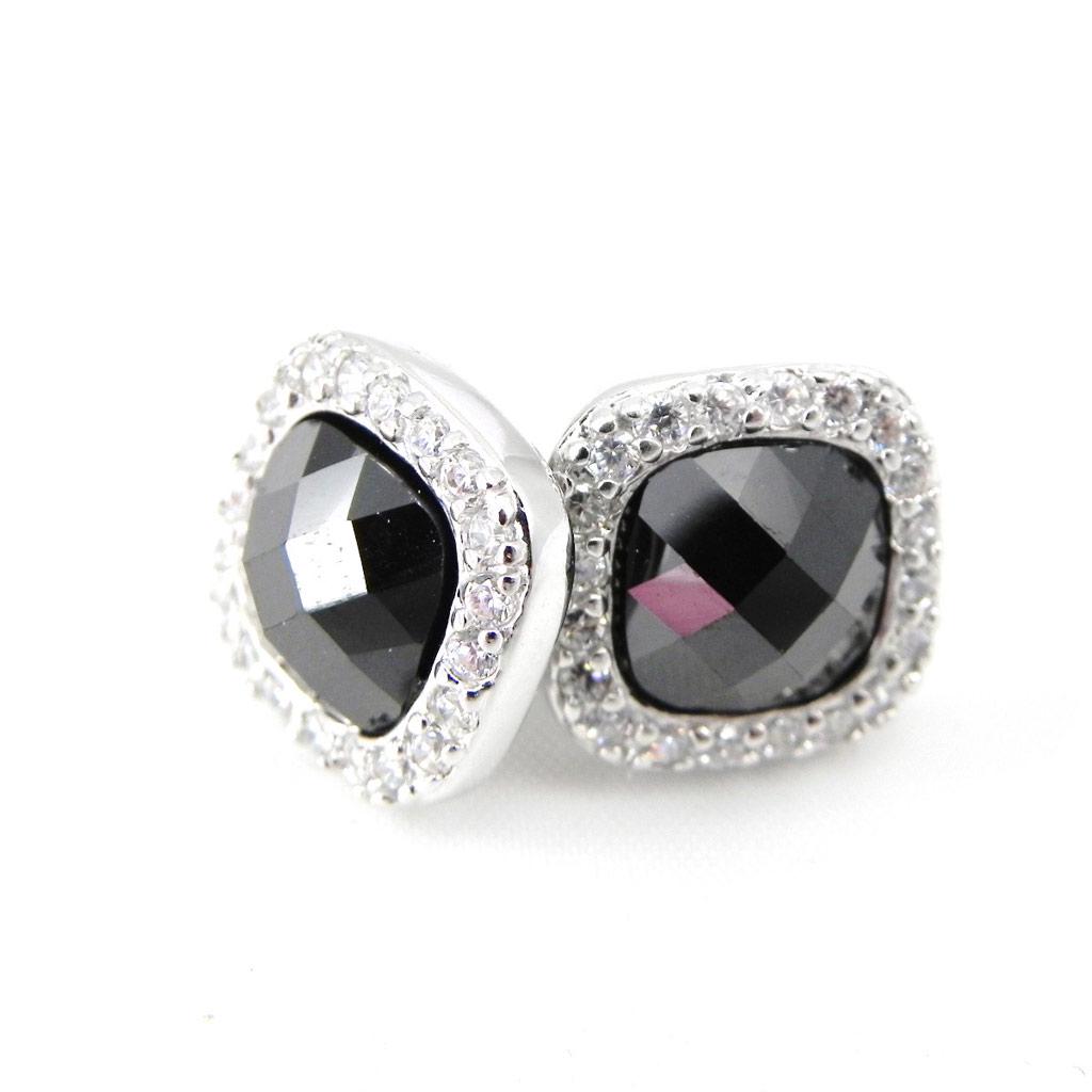 Les Trésors De Lily [G9427] - Серебряные серьги «Роми» черно-белые