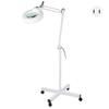 8X Magnifying Glass with Light Stand LED Magnifying Lamp with 4 Wheel Rolling Base Adjustable Swing