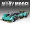 1:Масштаб 24 Модель спортивного автомобиля Valkyrie Revuelto Игрушка Литая из сплава Световая музыка Суперкар Модели транспортных средств с амортизацией Подарки для детей