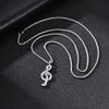 Vnox Stylish Music Symbol Necklace for Men Boys, Musical Note Pendant with Black/White Zircon Stainless Steel Box Chain Necklace