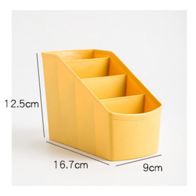 Multifunctional 5 Grid Desktop Pu Leather Organizer Remote Control Storage Box Cosmetics Makeup Brush Holder Sundries Stand