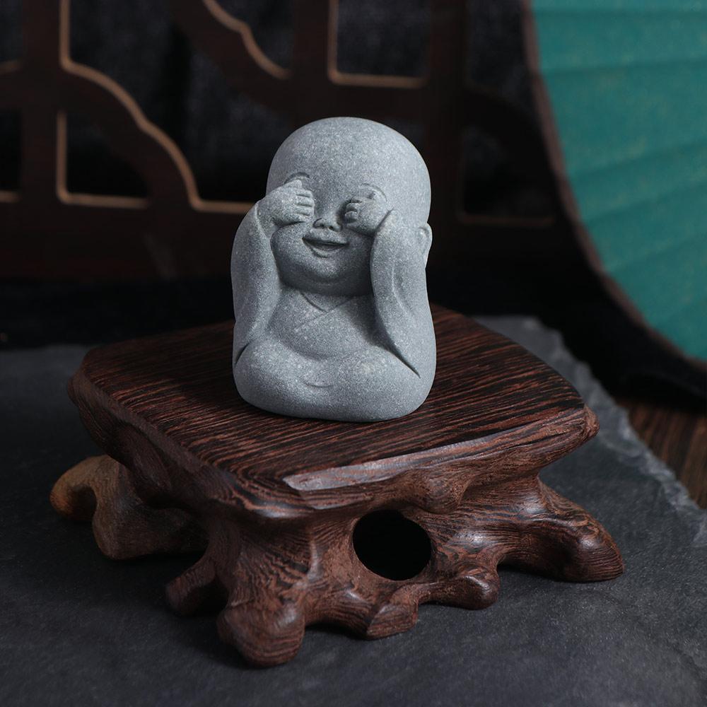 Serviceable Dolls Buddha Statue Cute Desktop Cculpture Little Monk Figurine Fireplace